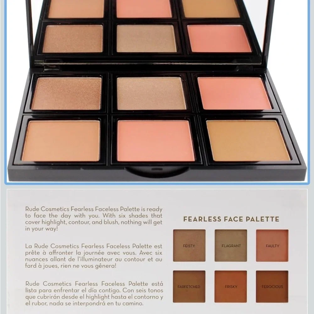 Rude Fearless Face Palette - Soft Pink and Peach Blush